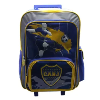 MOCHILA CRESKO CON CARRO BOCA JUNIORS 18"