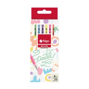 ROLLER FILGO GEL POP PASTELES x6 COLORES