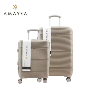 VALIJA AMAYRA RIGIDA 4 RUEDAS PP MARRON