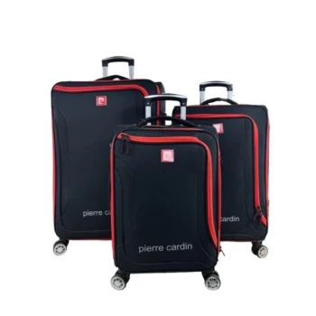 VALIJA PIERRE CARDIN TELA NEGRO/ROJO