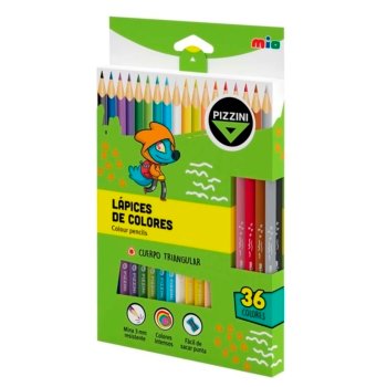 LAPIZ COLOR PIZZINI TRIAN. X 36 COLORES