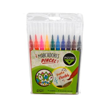 MARCADOR PIZZINI PUNTA PINCEL X10