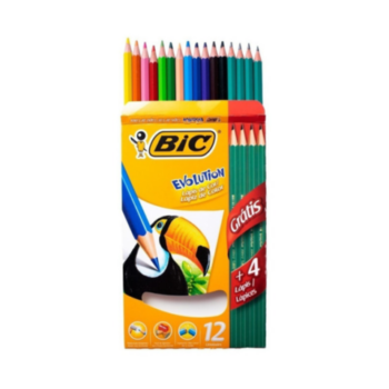 LAPIZ COLOR BIC X12 EVOLUTION LARGO +4 N