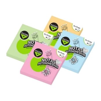 NOTAS ADHESIVAS PIZZINI 75X75 80 HJ FLUO