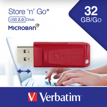 PEN DRIVE VERBATIM 32 GB RED GO