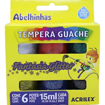 TEMPERA GUACHE FANTASIA GLITTER X6