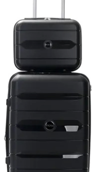 SET VALIJA SKORA NEGRO 20" DOBLE RUEDA