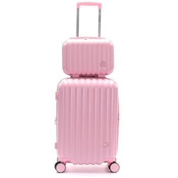 SET VALIJAS SKORA ROSA 20" DOBLE RUEDA