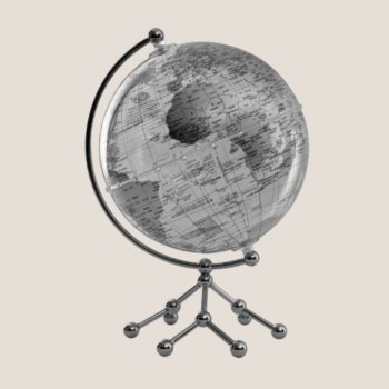 Globo base metal cromada 20 cm multigiro